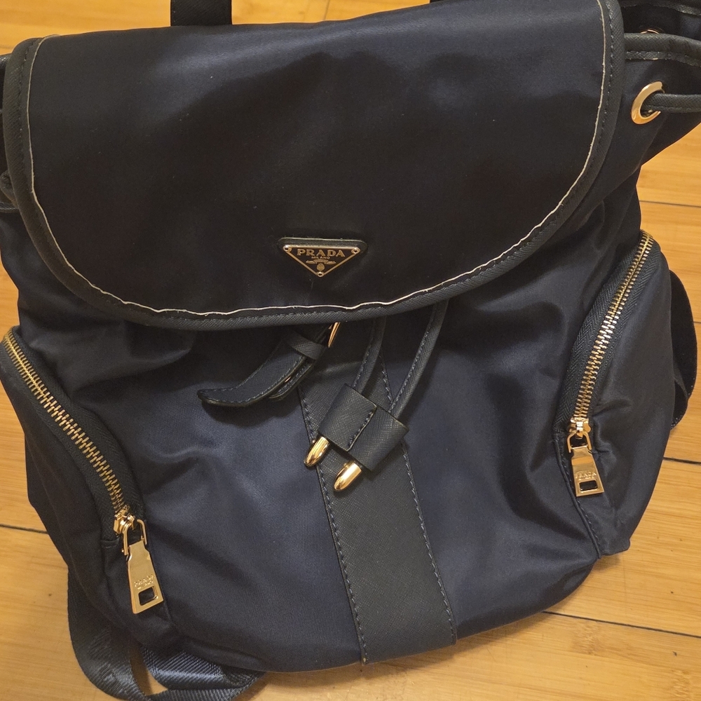 Prada Navy Nylon Blue Men And Women Backpack - Copy - Picture 16 of 16